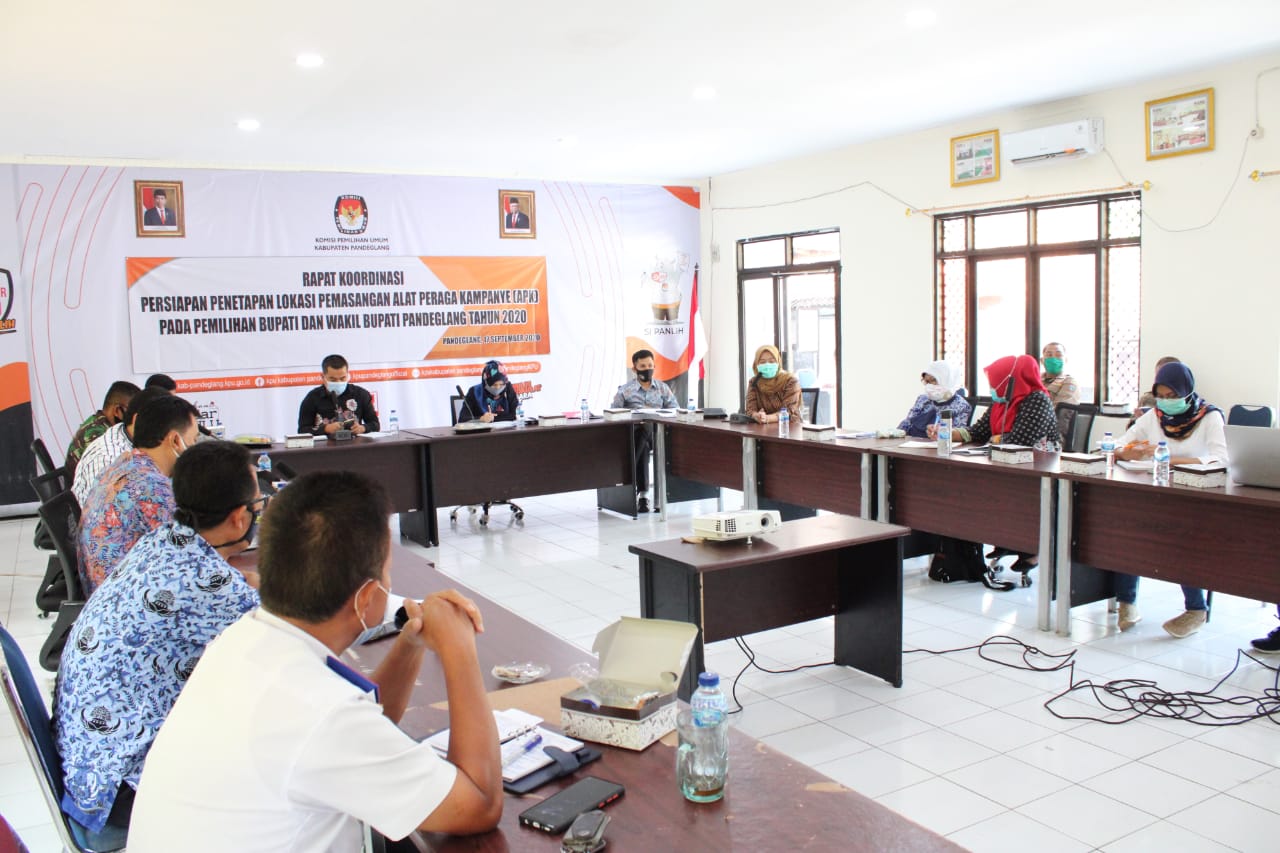 Bawaslu Kabupaten Pandeglang Ikuti Rakor Penetapan Lokasi Pemasangan Alat Peraga Kampanye